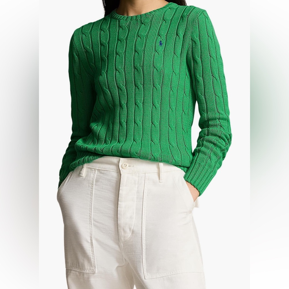 Ralph Lauren Green Cable Knit Sweater